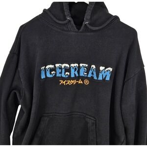 Icecream Hoodie Mens Large Embroidered Pullover Graphic Streetwear‎